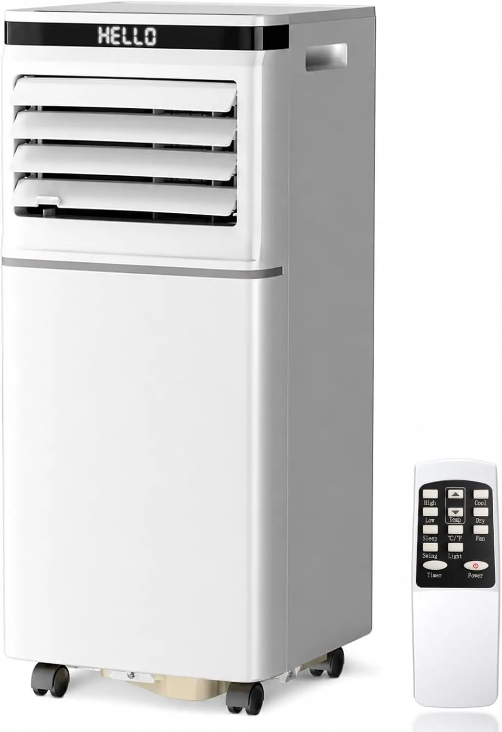 8500 Btus ASHRAE (5000 Btus SACC) Portable Air Conditioner | 3-in-1 Portable Ac Unit with Sleep Mode, Digital Display & Remote C