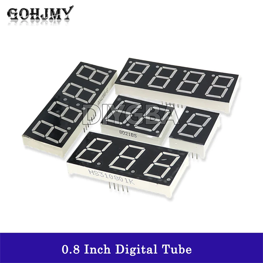 2PCS 0.8 Inch LED Display 7 Segment 2 Bit 3 Bit 4 Bit Digit Tube Red Common Cathode / Anode Digital 0.8 Inch Led