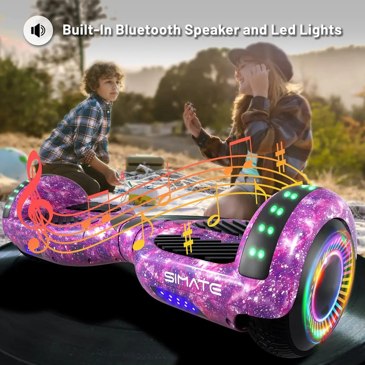 Scooter, Bluetooth  Corlorful LED Lights Gifts for Kids & Adults  Girls & Boys for All Ages