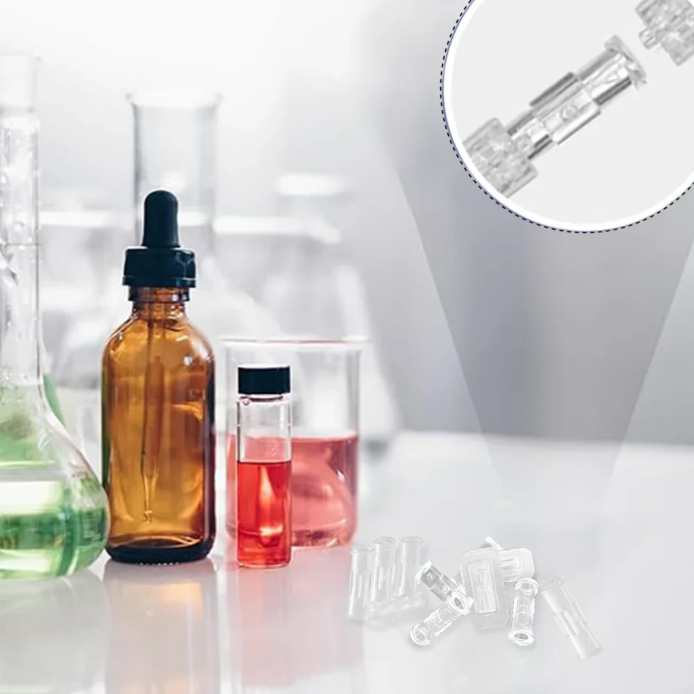 50/100/200 Pcs Double Male Luer Connecting Syringe connector Sterile Transparent For Pneumatic Parts Leak Proof Luer Connector