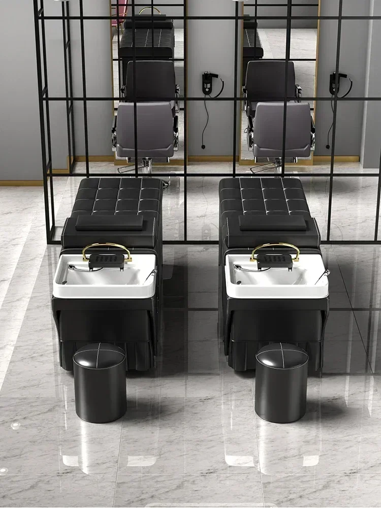 Stainless - steel Intelligent Hair - care Shampoo Bed for Barber and Hair Salons, with Constant temp and Water cycle.