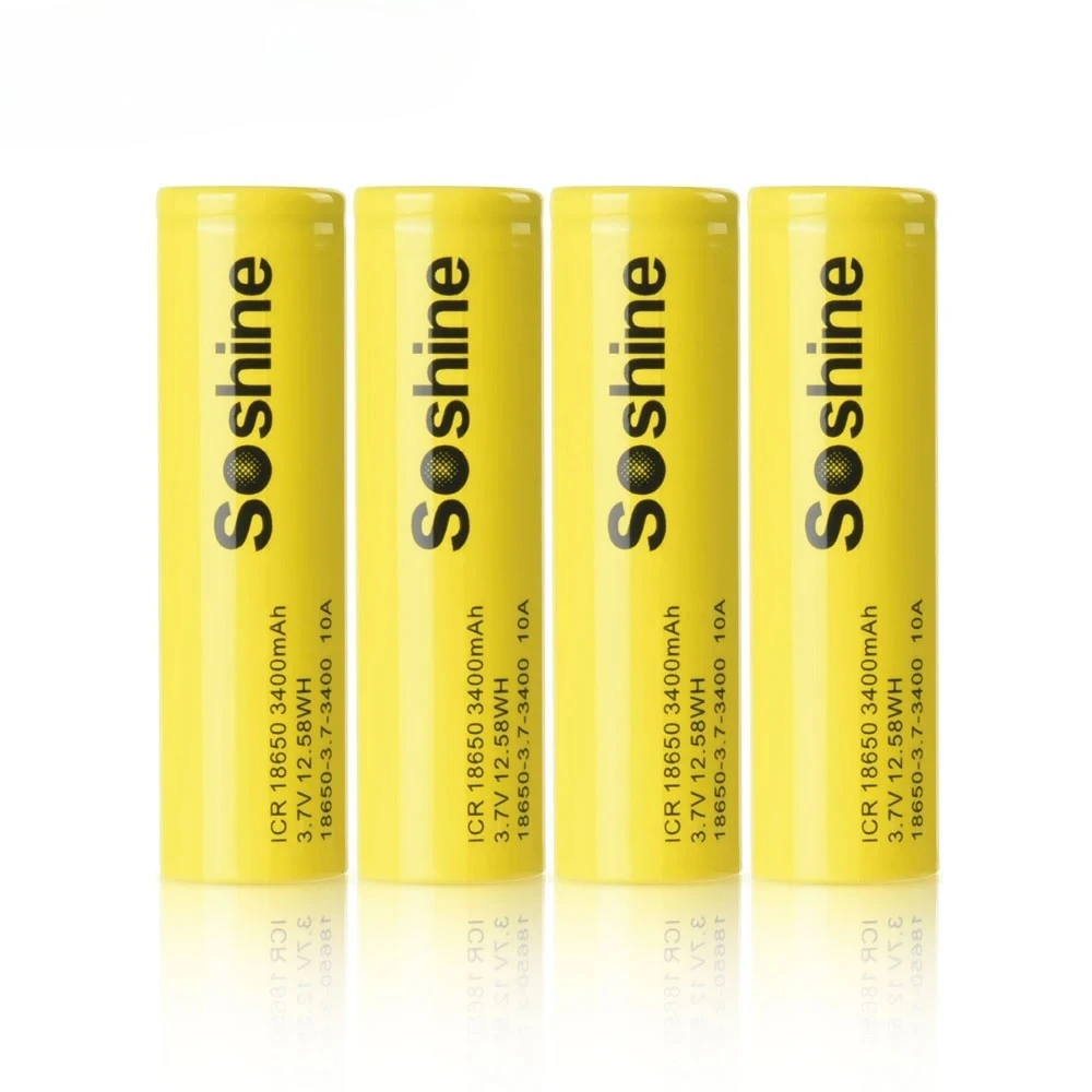 18650 3.7V 3400mAh 3C Li-ion Rechargeable Battery High Capacity for Flashlight, LED Lamp, Electronic Devices