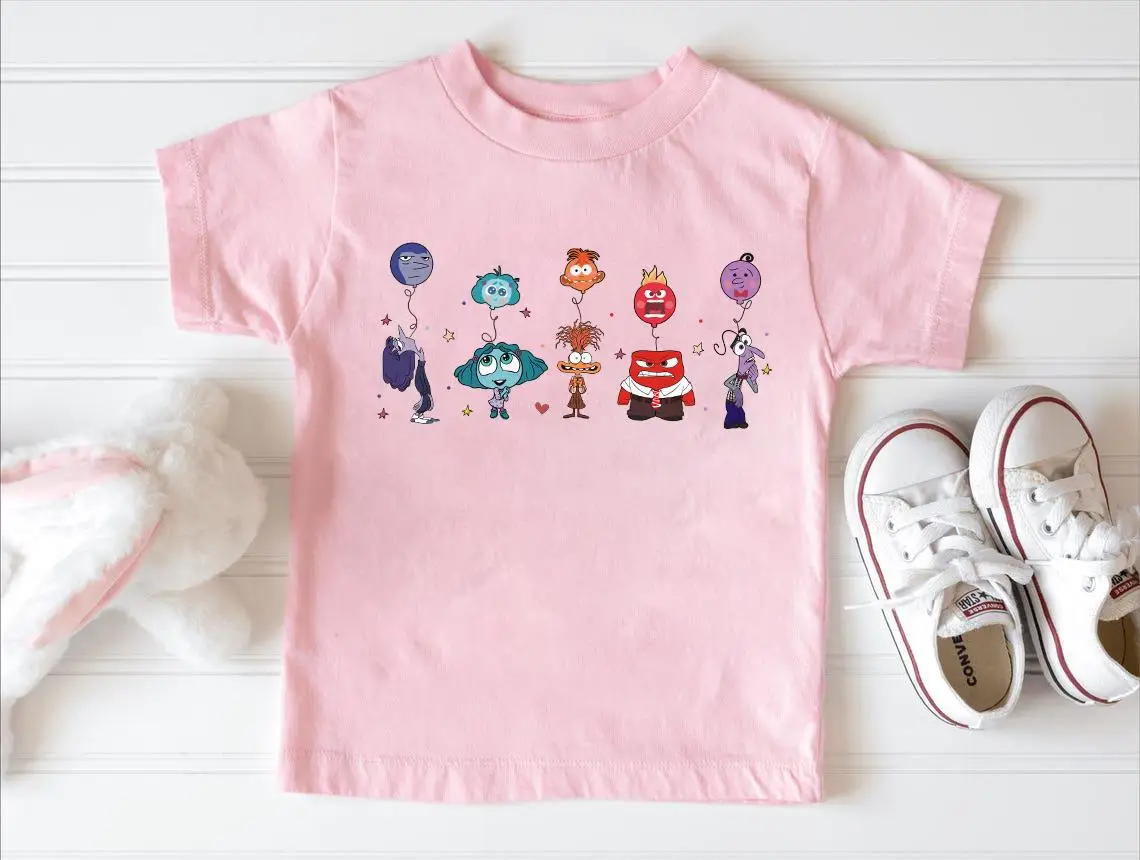 تي شيرت ديزني بيكسار Inside Out مكون من شخصيتين، تي شيرت مناسب للشعور بجميع العواطف، والقلق، والحسد، والتعب، والخوف، والفرح #6