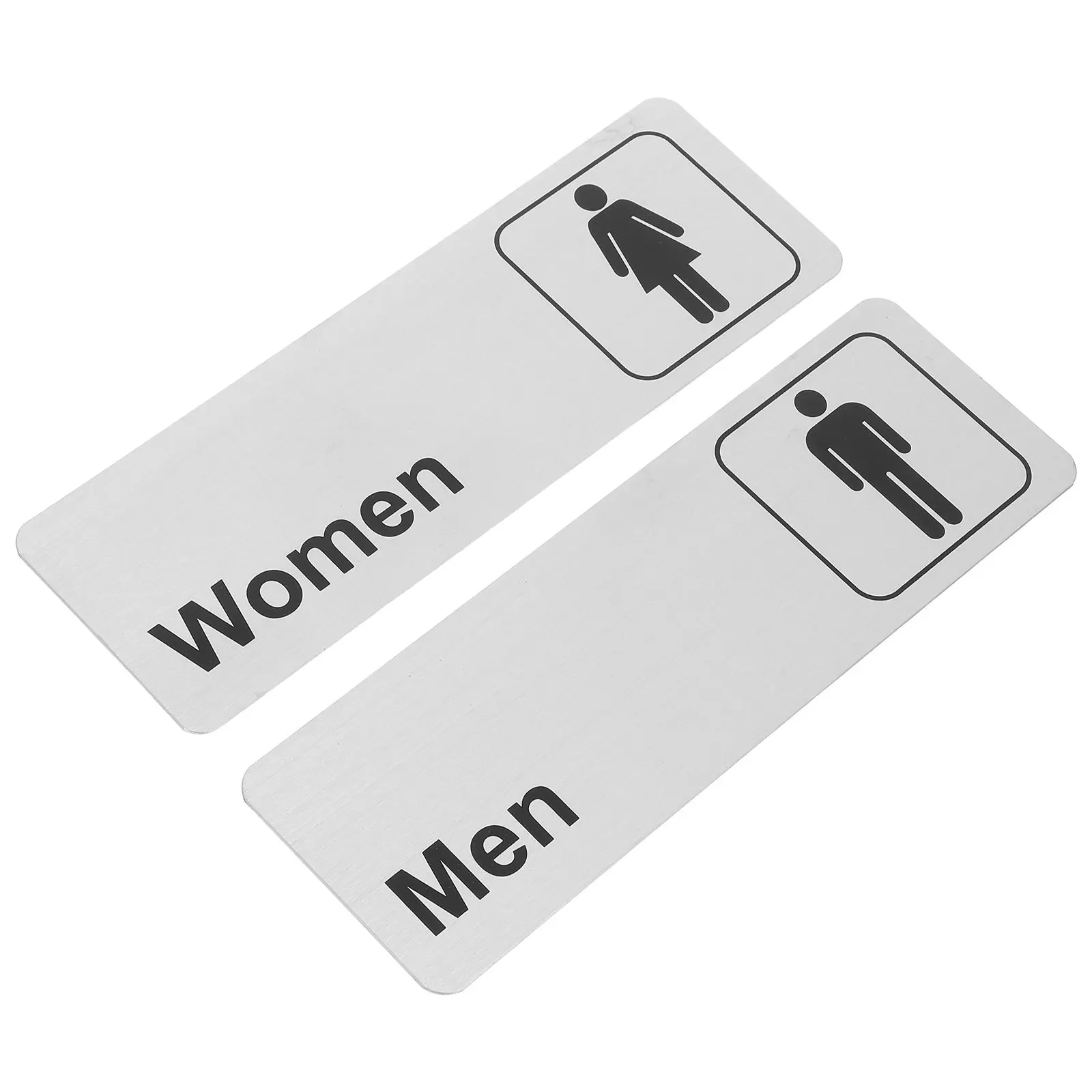 2Pcs Aluminum Restroom Signs Fun Male Female Bathroom Signage Material Sleek Design Business Office Home