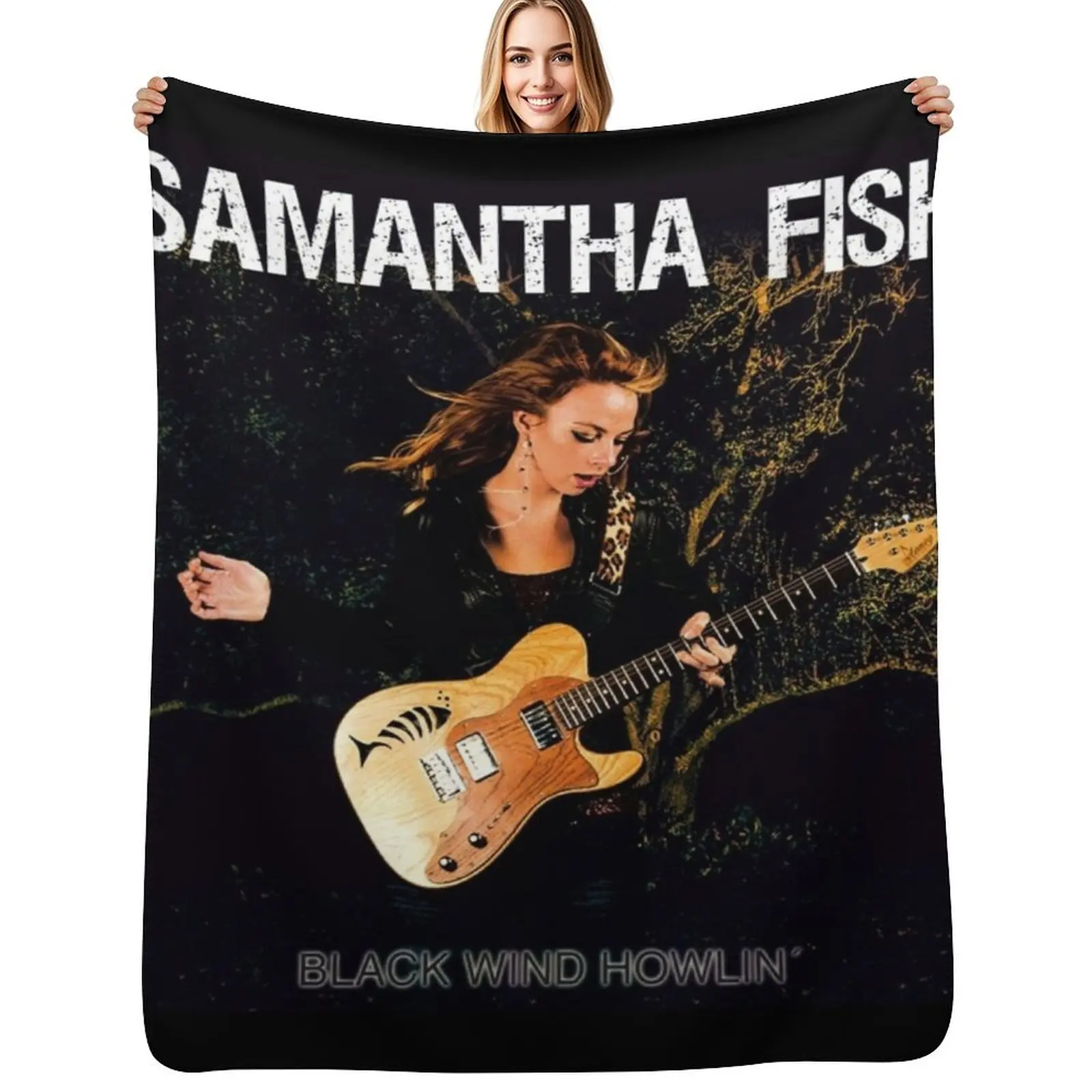

Samantha Fish black wind howlin Throw Blanket Cozy Sofa Blanket for TV Watching Napping