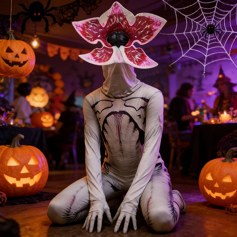 

Костюм на Хэллоуин 2026: Страшный зомби-человек, пожирающий цветы, для детей и взрослых, для косплея, вечеринок и маскарадов