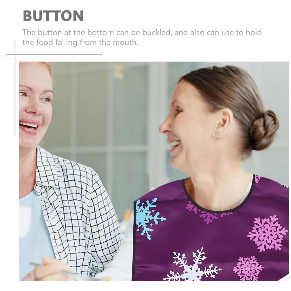 2pcs Christmas Adult Bib Adjustable Snap Buckle Waterproof For Seniors Women Disabled Multi-Use Xmas Eating Protector Health