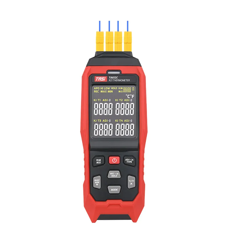 TASI TA612C K/J Thermometer Data Upload Four-channel Temperature Meter Thermocouple Thermometer