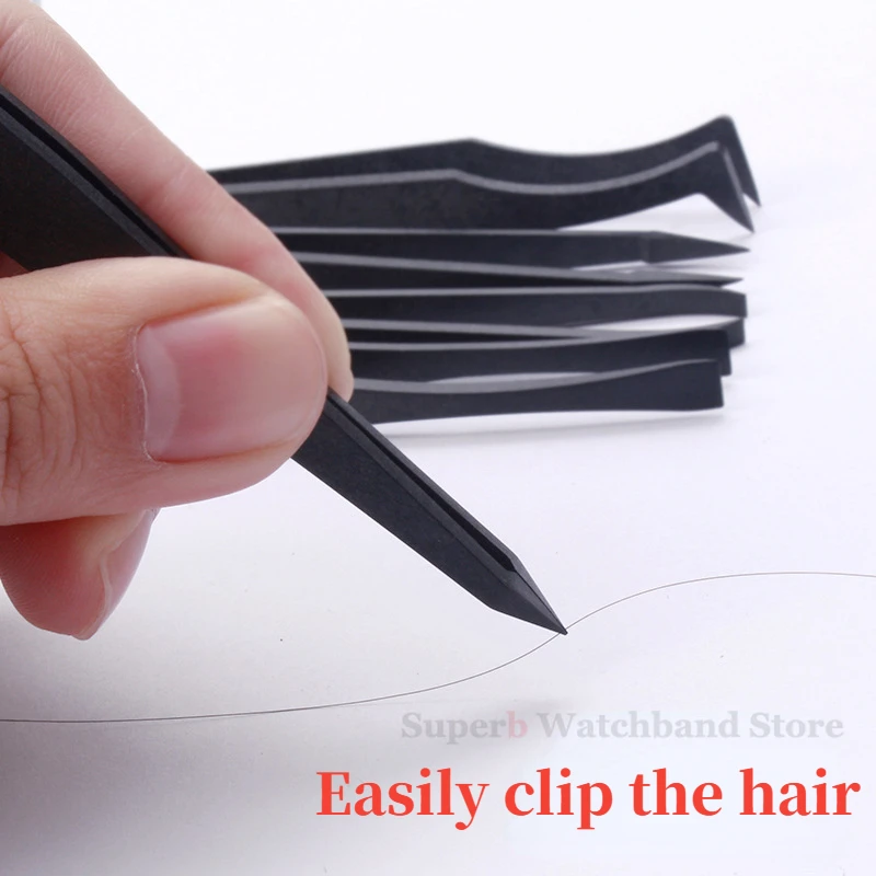 Watch Repair Tool Antistatic Carbon Fiber Tweezers Black Plastic Tweezers For Watchmaker Heat Resistant