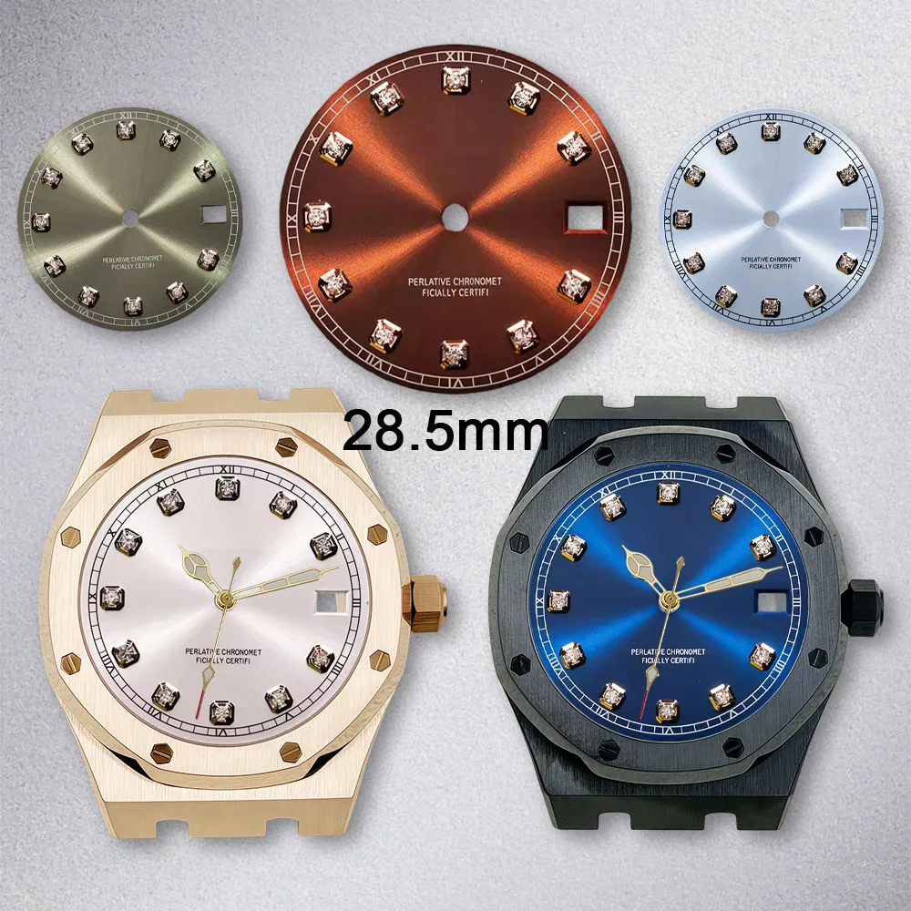 NH35 watch mod parts 28.5mm S Dial NH35 Dial Sunray Diamond Dial Fit NH35/NH36 Japan Movement Fit 36mm-39mm Watch Cases