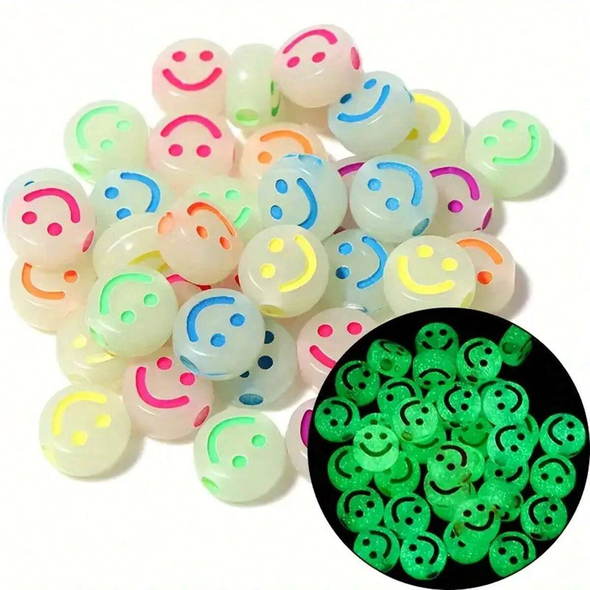 600pcs Glow Dark Acrylic Beads for DIY Jewellery Making