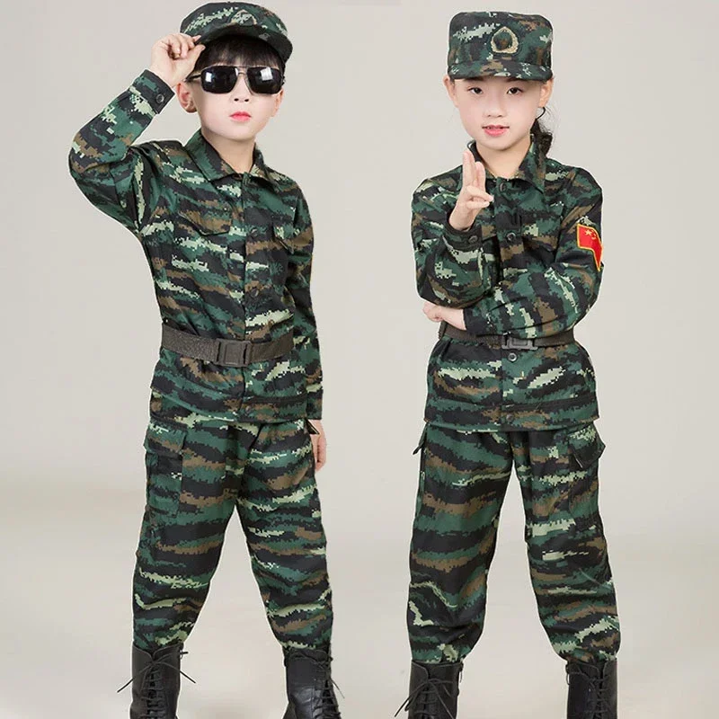 Boy Girl Special Force Combat Clothing Kids Military Uniform Children Training Set Cosplay Costumes Suit