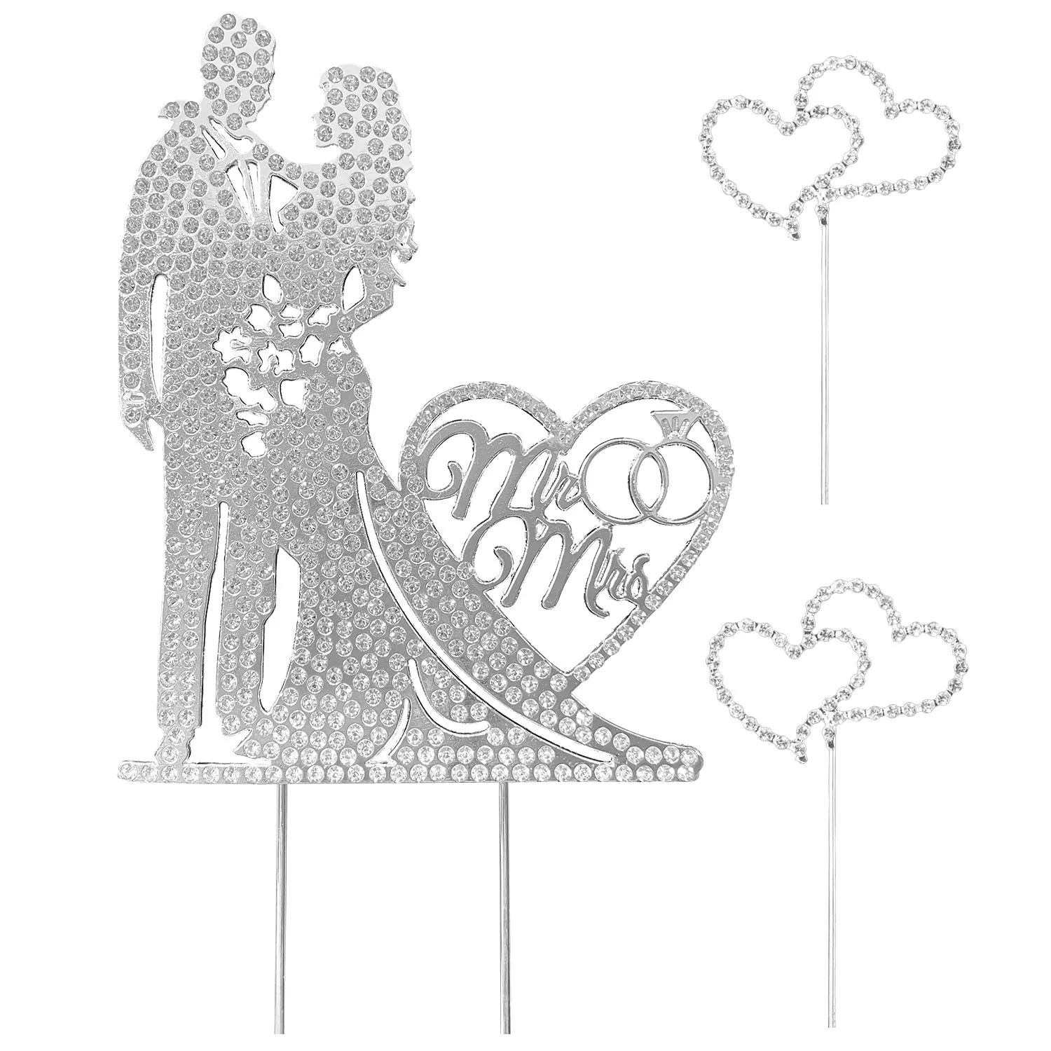 Hochzeitstorte Topper Strass Metall Mr und Mrs Kuchen Topper Kristall Hochzeitstorte Dekorationen Braut und Bräutigam Brautparty Thema