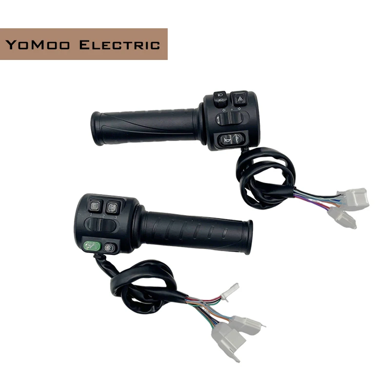 T08 Twist Throttle Hall Type 48V 60V 72V With Three Speed Parking Reverse Horn Comb Function For Electric Motorcycle Scooter