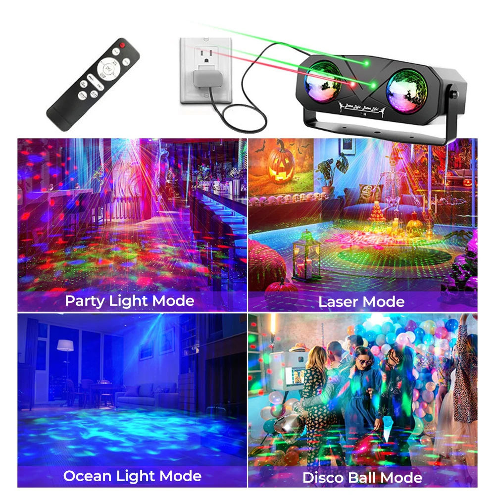 RGB ديسكو الكرة الخفيفة ، USB LED المرحلة DJ ديسكو ضوء ، ثنائي اللون ماجيك الكرة ضوء الليزر ، سيارة هدية الكريسماس مصابيح الليزر نادي الحفلات #6