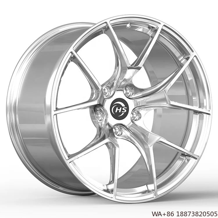 

Кованые глубоковогнутые диски HS OEM 5x112 5x114,3 5x120 18-22 дюймов Автомобильное колесо Серебристый вогнутый обод Кованые моноблочные диски