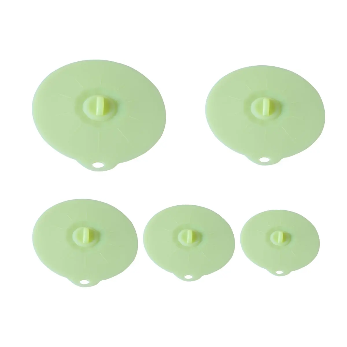 

5pcs Silicone Fresh Cover Cup Lids Multifunction Sealed Pot Washable Bowl Green Food Grade Reusable Microwave Safe