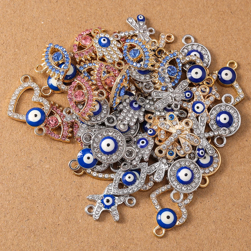 10 szt. Losowy Mix Kryształowych Zawieszek Oczy do Wyrobu Biżuterii Naszyjników Kolczyków Bransoletek DIY Ręcznie Robione Akcesoria