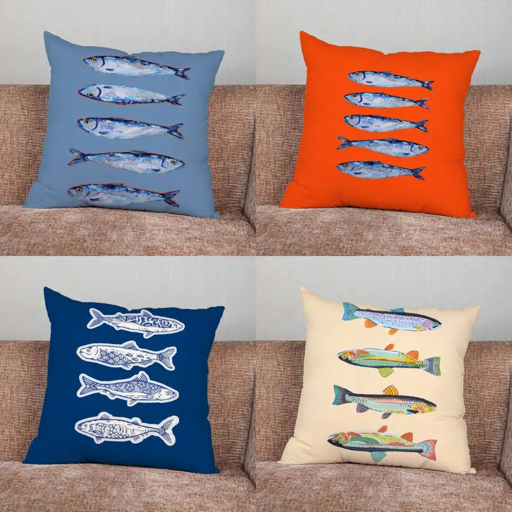 

Fish art Pillow Case Pillowcase Home Sofa Cushions Car Cushions Pillowcover Office Pillowshell Pillow