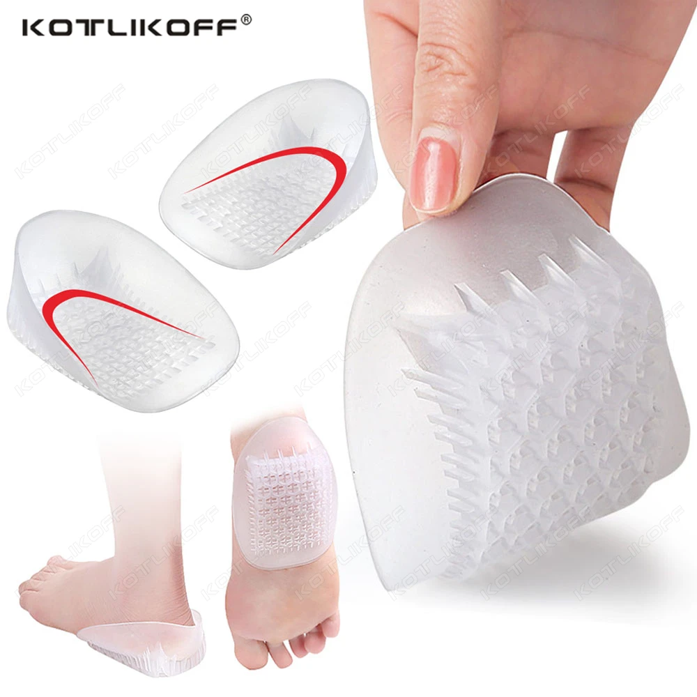 Semelles intérieures en Gel de Silicone souple pour éperons de talon, Support de douleur, coussin de pied, masseur de pieds, soins, demi-talon, coussinet pour augmenter la hauteur