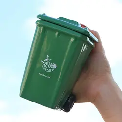 1pc Creative Trash Can Water Cup 400ml Ceramic Coffee Mug with Lid High Value Gift Strange Cups Black Green