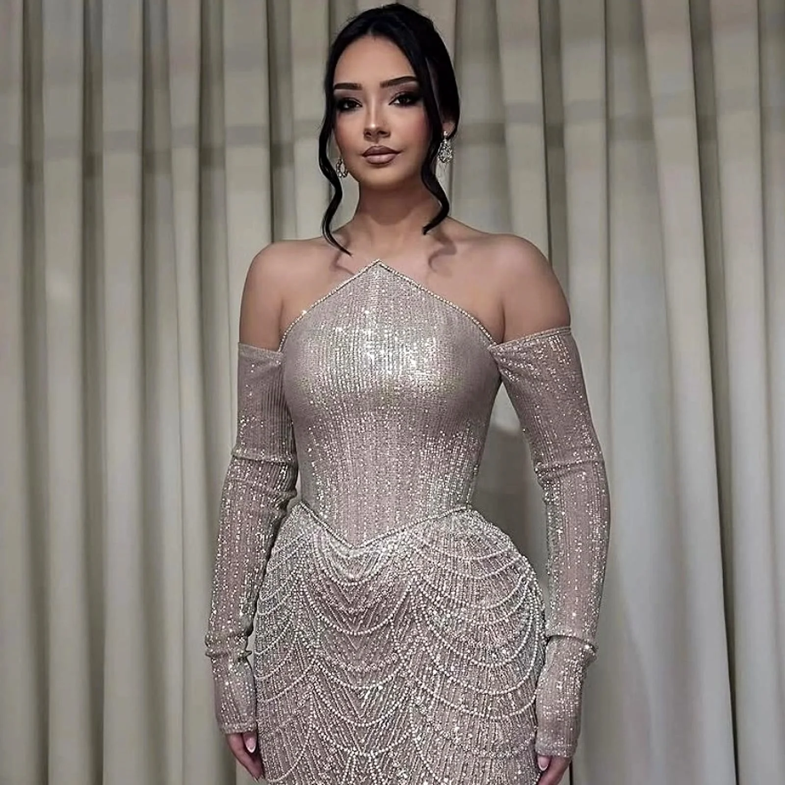 holiday cocktail dresses women DRESSTELLS Green Velvet Dress for Women, Christmas Party Formal Wedding Guest with Long Sleeves, 2025 Winter Mother of Bride Evening Emerald Green S : Clothing, Shoes & Jewelry Product Description ice blue wedding Mara Hoffman Amy Dress Color:EUcalyptus