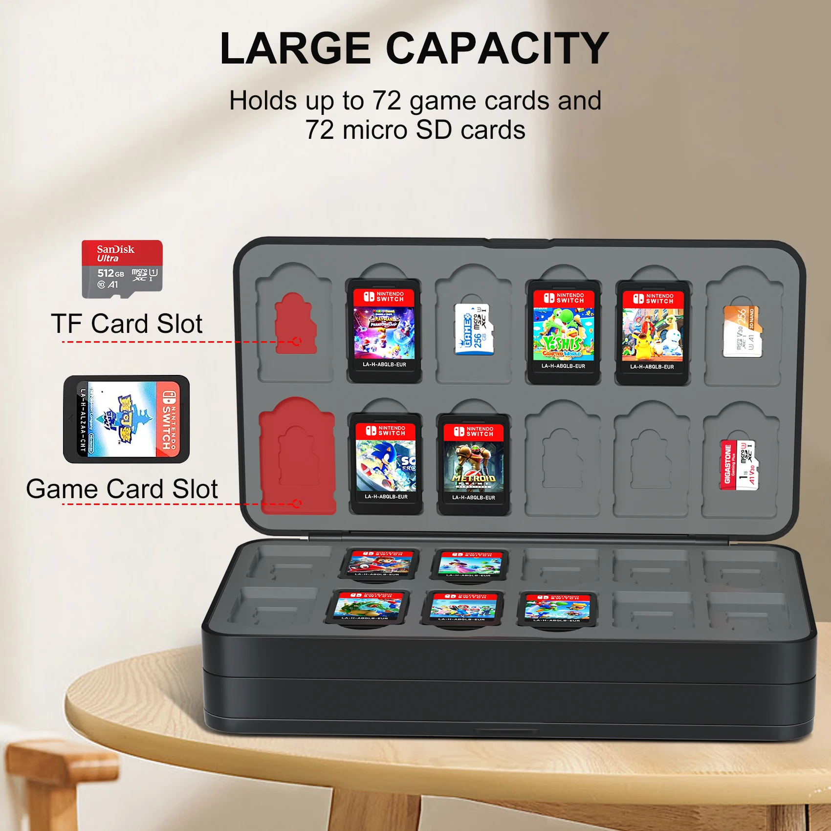 72 in 1 Storage Game Cards Case For Nintendo Switch OLED Protective Cards Case For Switch/Switch Lite Game Cards Accessories