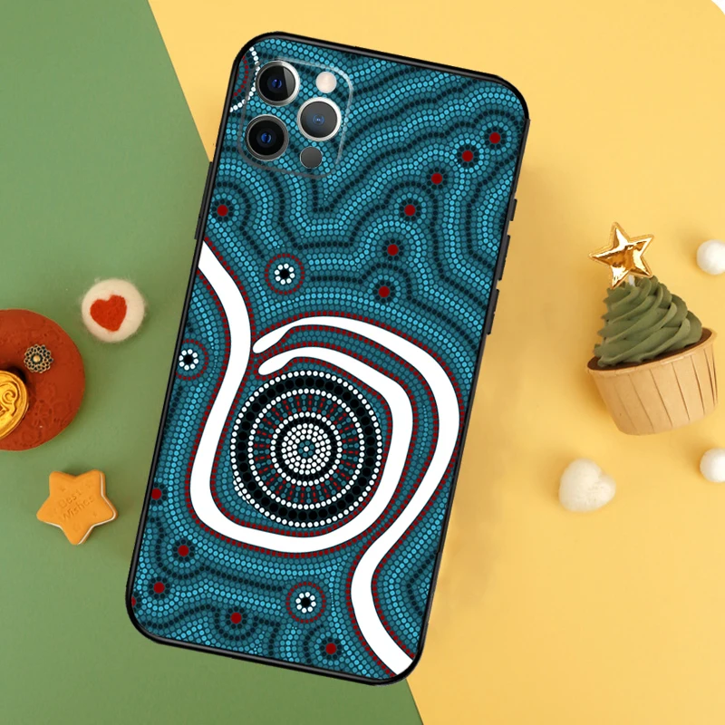 Aboriginal Art Print Funda For iPhone 11 12 13 14 16 15 Pro Max Mini XS Max X XR SE2 7 8 14 16 15 Plus Phone Case