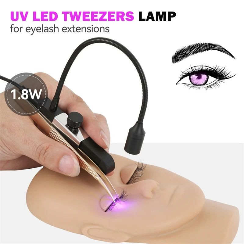 Eyelash Extension UV Curing LED Lamp Portable Tweezer Light Foot Switch For Lash Technicians Home Salon Travel Gift For Women