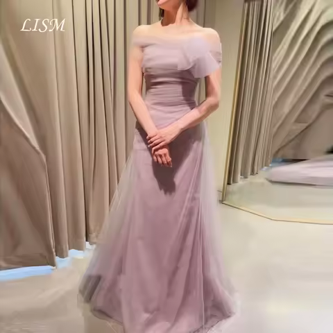 LISM Customized Purple Prom Dress Wedding Evening Dresses Performance Mermaid Tulle Pleated 2026 Party Dress Evening Gowns