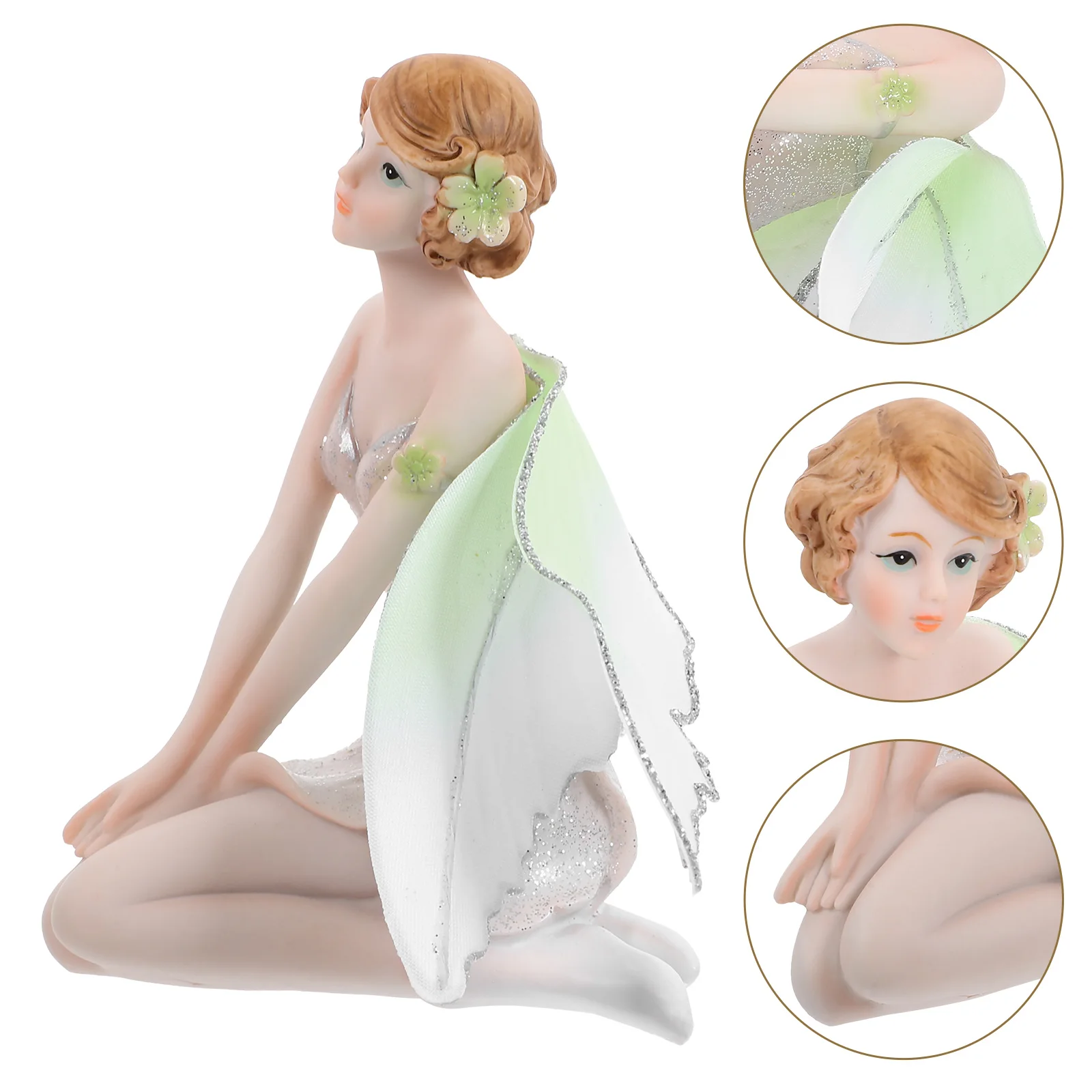 

1pc Resin Flower Car Desktop Decoration Creative Angel Ornament Home Decor Table Adornment Angel Ornament Durable Craft
