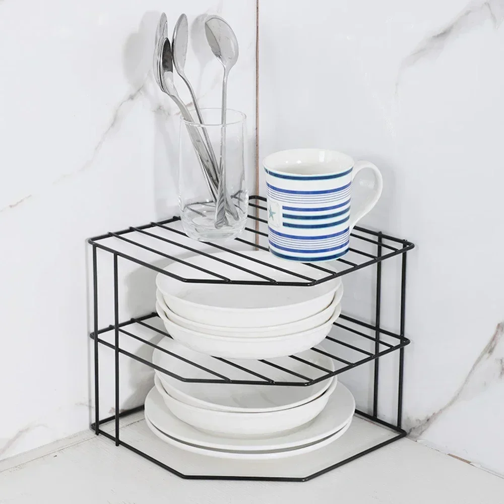 

3 Tier Removable Cosmetic Makeup Holder Kitchen Corner Shelf Seasoning Pot Bowl Dish Glasses Countertop Organizer Rack Rack