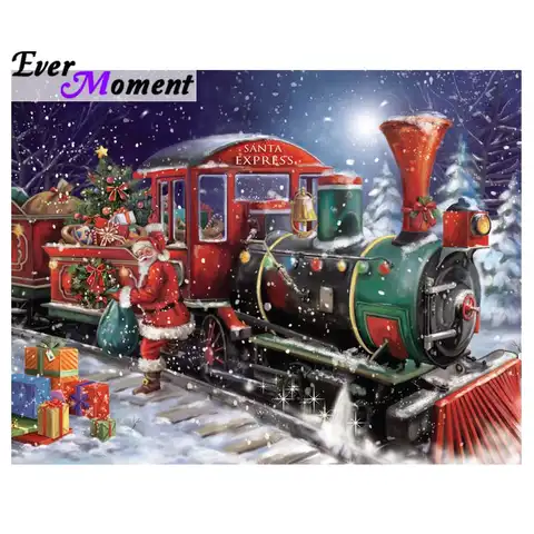 Ever Moment Pittura diamante 5D fai da te Natale quadrato strass diamante mosaico Babbo Natale treno regalo diamante ricamo ASF1036
