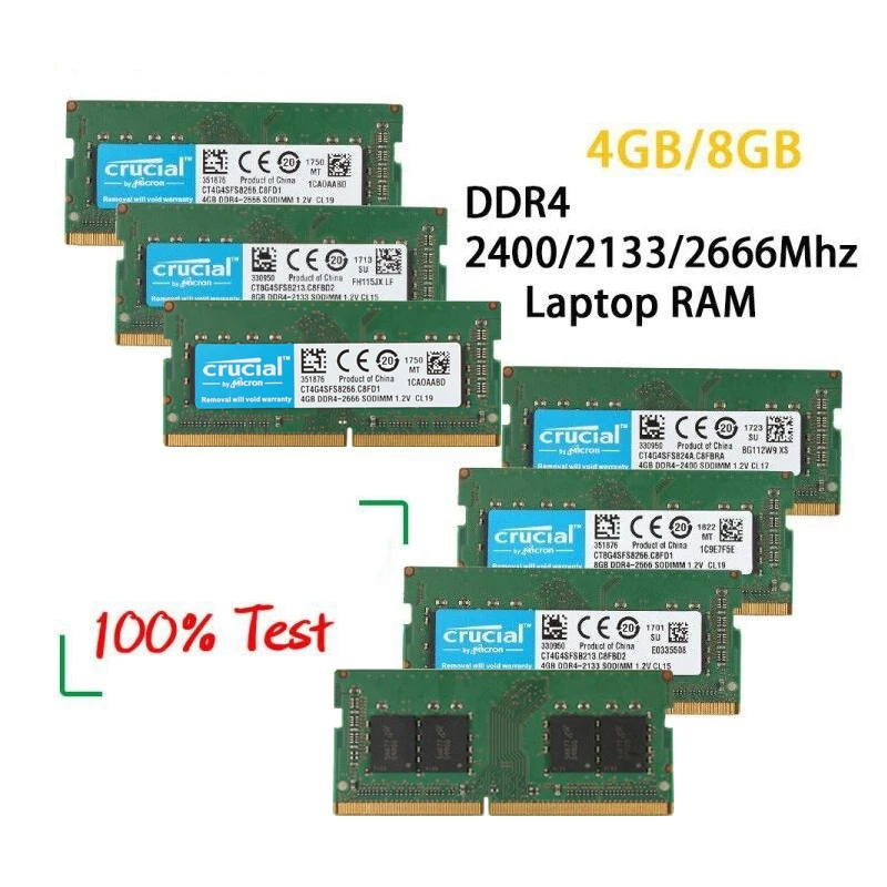 Imagem -03 - Crucial Ram Ddr4 8gb 2133mhz 2400mhz 2666mhz Sodimm Memória Pc17000 19200 21300 1.2v para Notebook