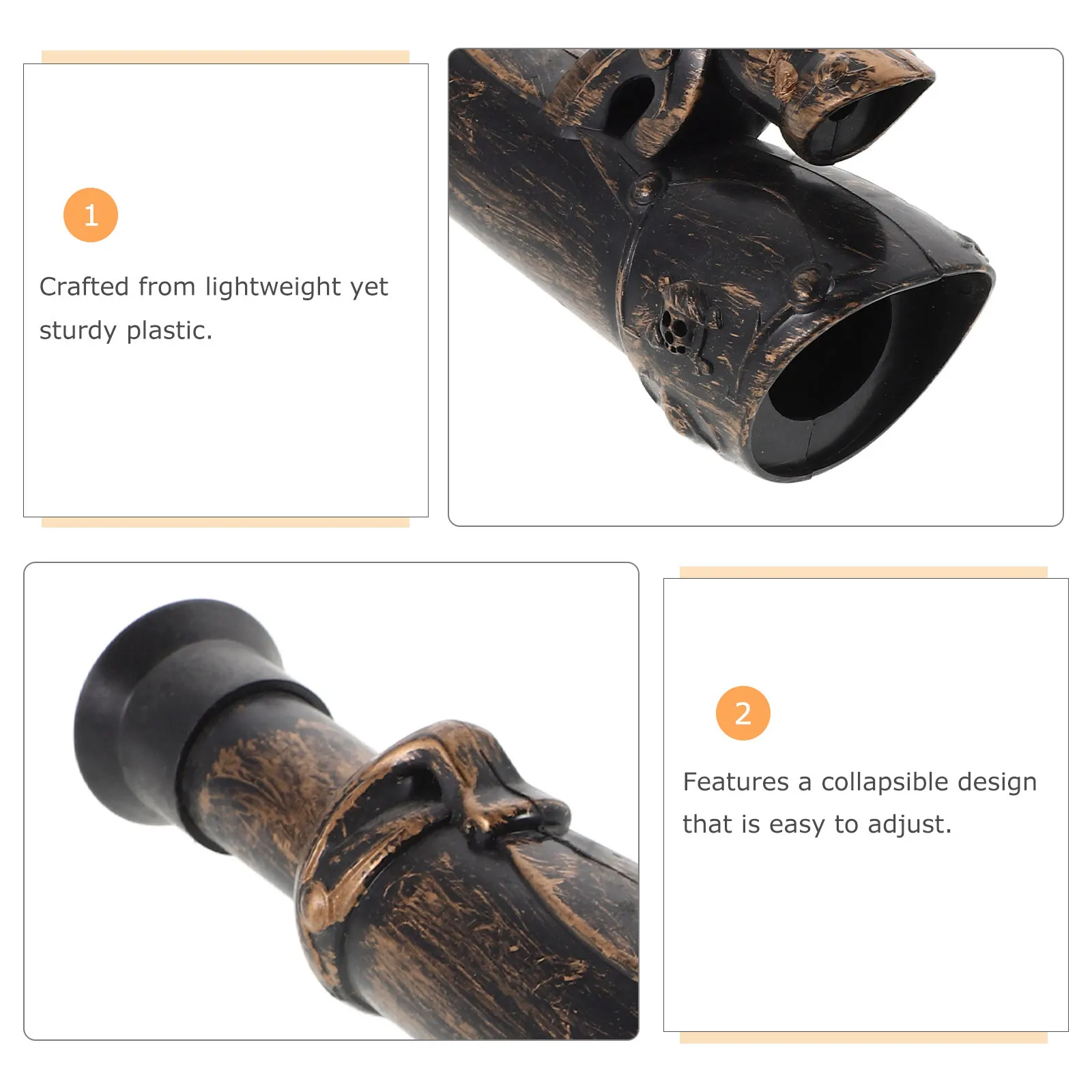 2Pcs Pirate Children Mini Collapsible Monocular Telescope Portable Telescope for Kids Pirate Party Favor Exploration