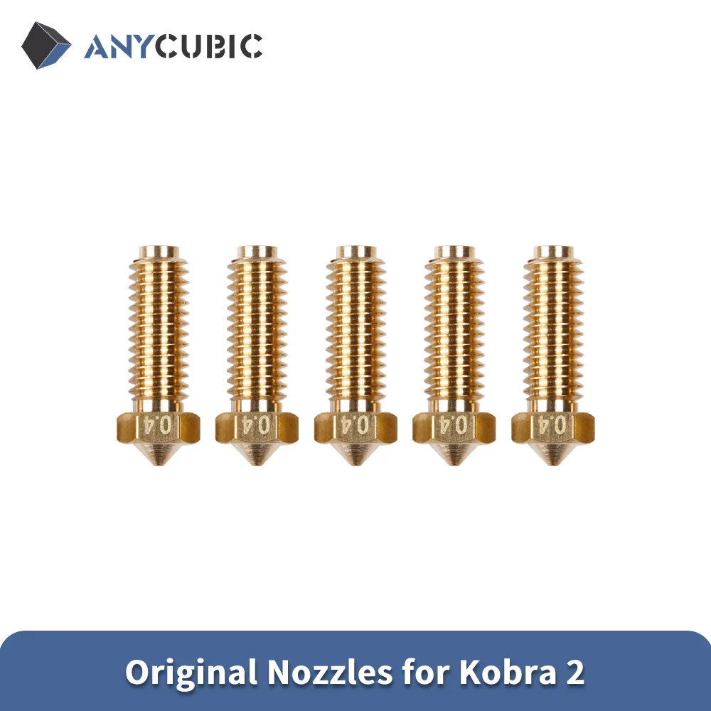 ANYCUBIC Original Diameter Size 0.4mm 5pcs nozzles for ANYCUBIC Kobra 2 Kobra 2 Plus Kobra 2 Max Kobra 2 Pro Kobra 2 3D Printer