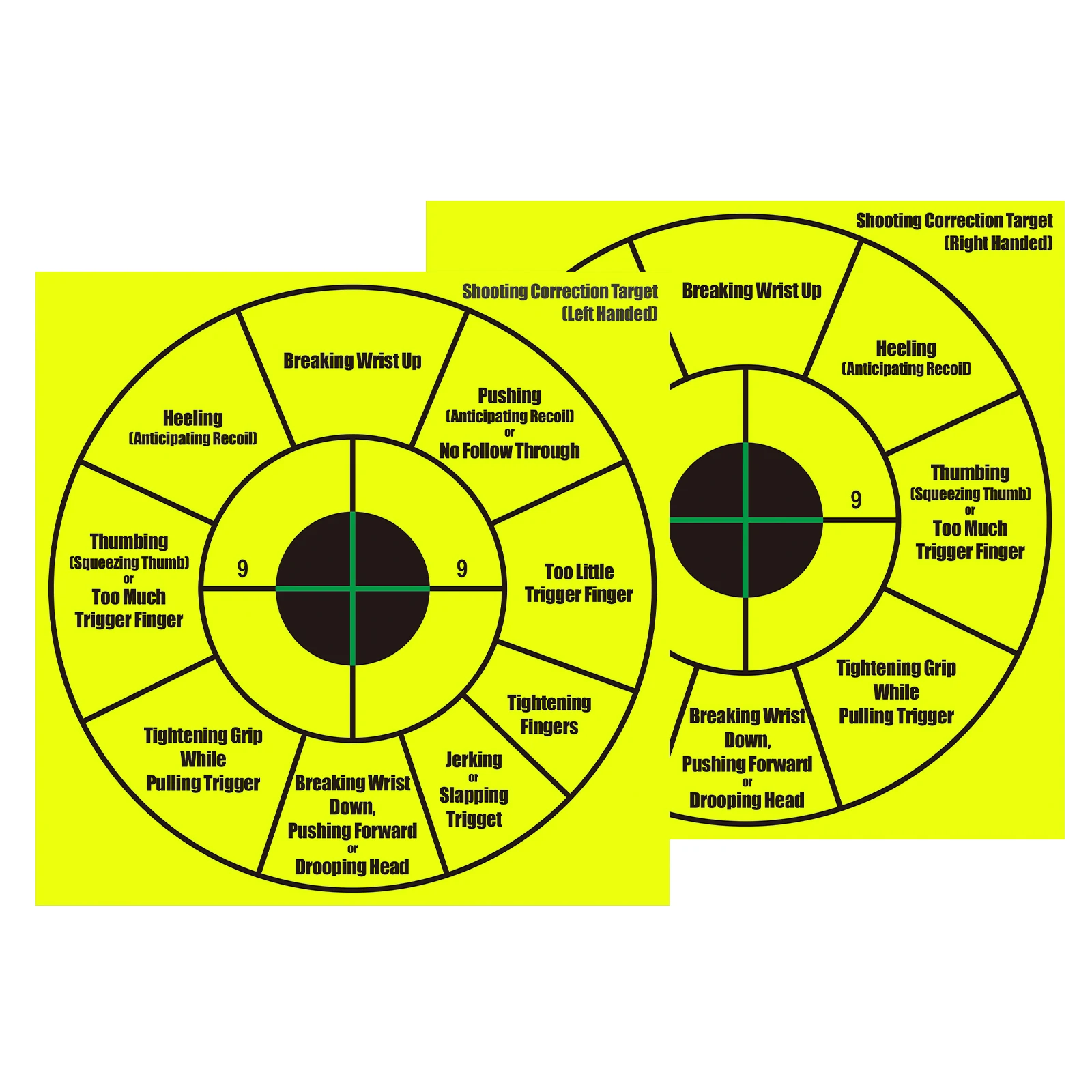 5 pièces 12 pouces cibles de pratique de tir main gauche et droite pour la pratique du tir, la visée et la correction du tir tactique, la posture de tir correcte, la correction des mauvaises habitudes