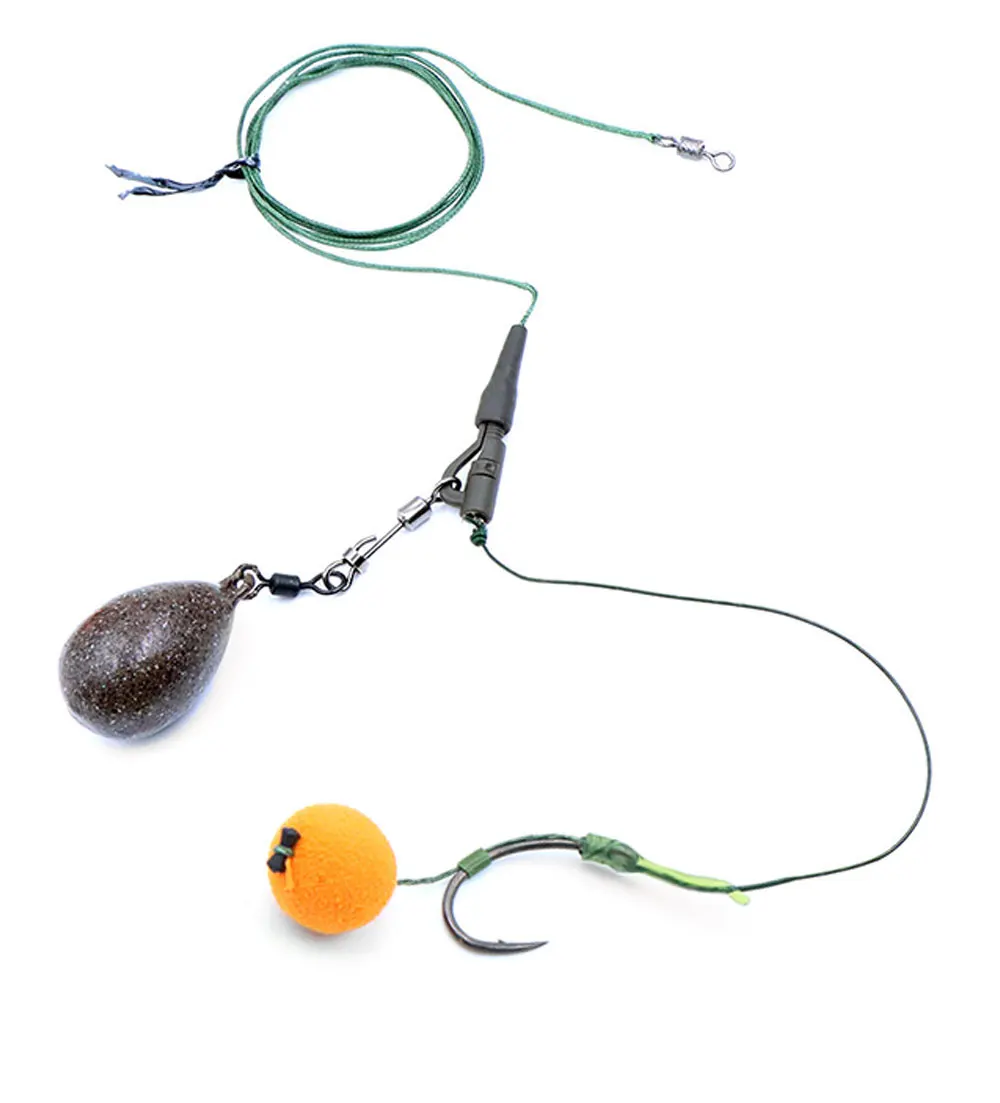 Karpfenangelzubehör: Vorgefertigte Hair-Rig-Köderketten mit beschichtetem Leadcore-Vorfach und scharfen Karpfenhaken für Method Feeder Boilie Angeltechniken – Detail 6