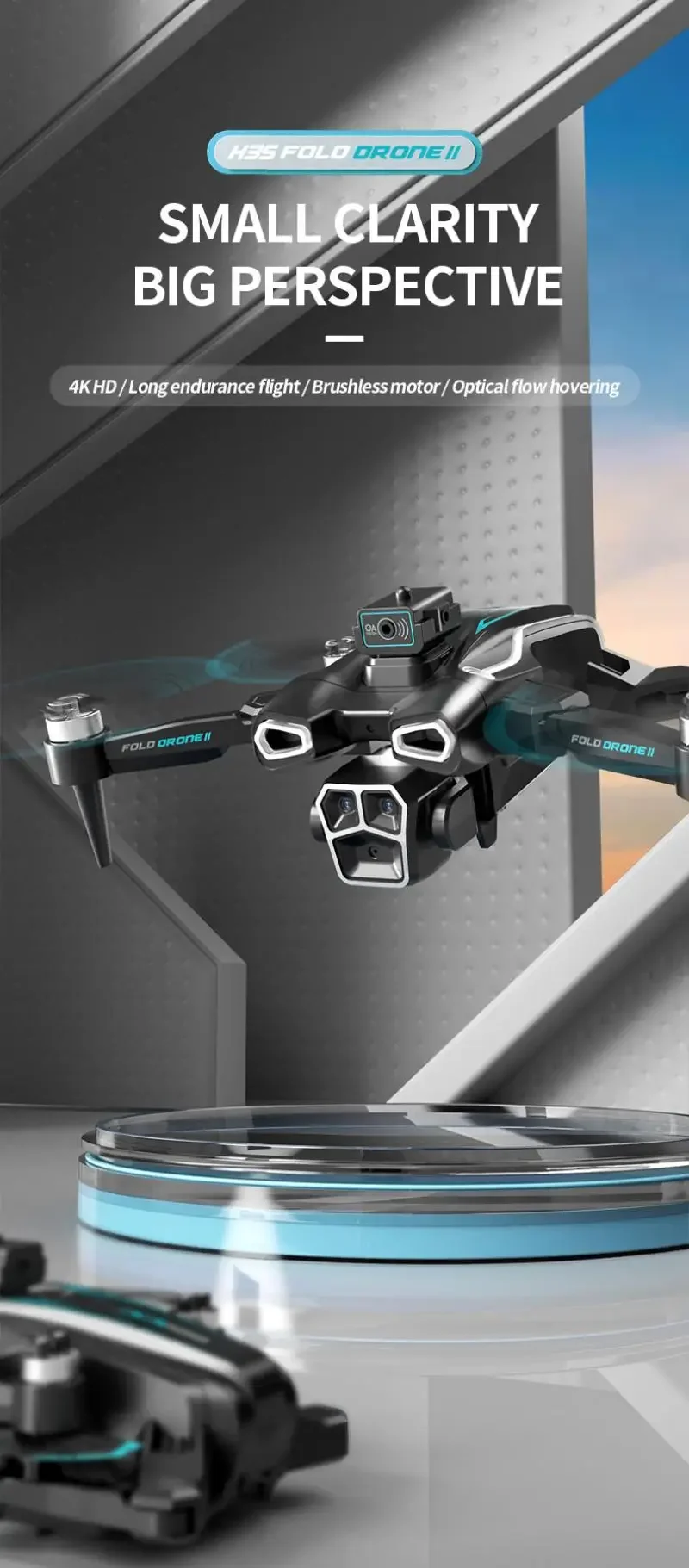 H35 RC Drone Wifi 4K Cámara Dual Quadcopter 360 evitación de obstáculos flujo óptico Helicóptero de Control remoto chico regalos de navidad