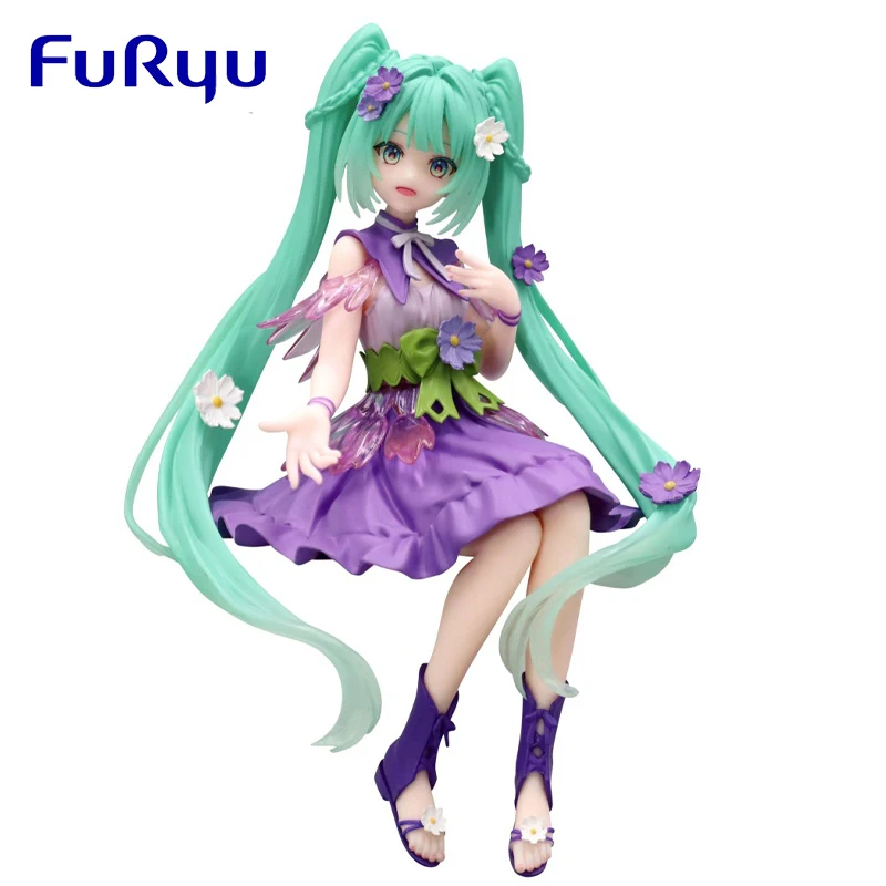 オリジナルフリュー麺ストッパー初音ミク紫コスモス妖精アニメフィギュア-pvc-グッズモデル置物飾りおもちゃギフト