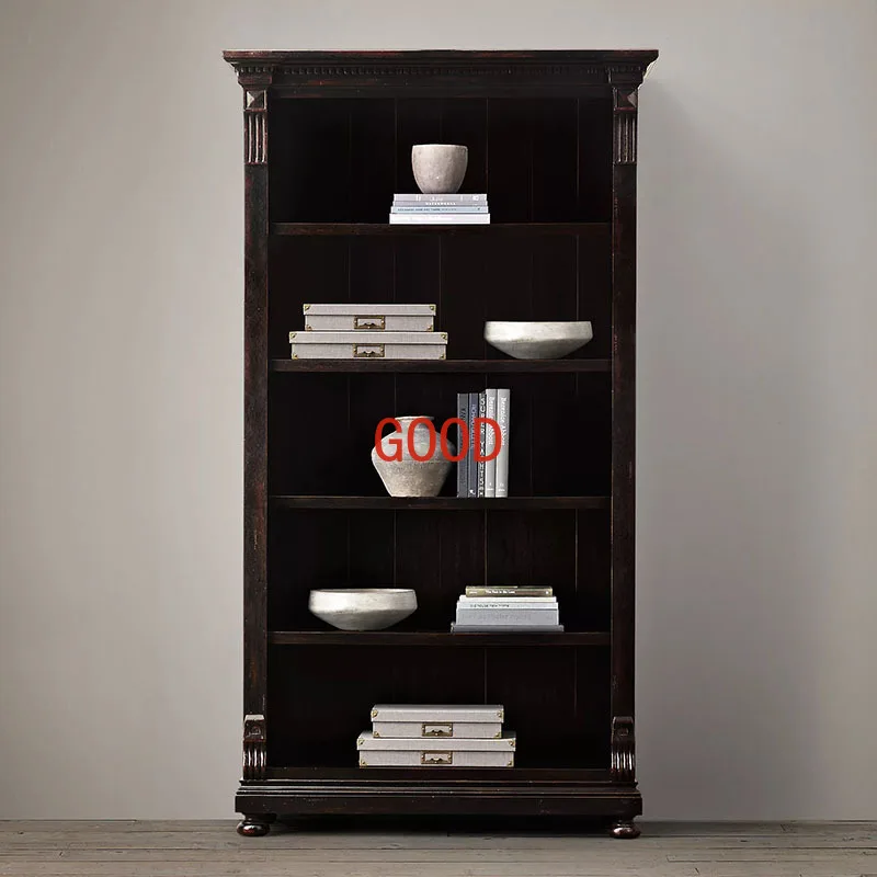 Bookcase Vintage Vintage Bookcase Study Storage Bookshelf Living Room Display Cabinet Multifunctional Storage Cabinet