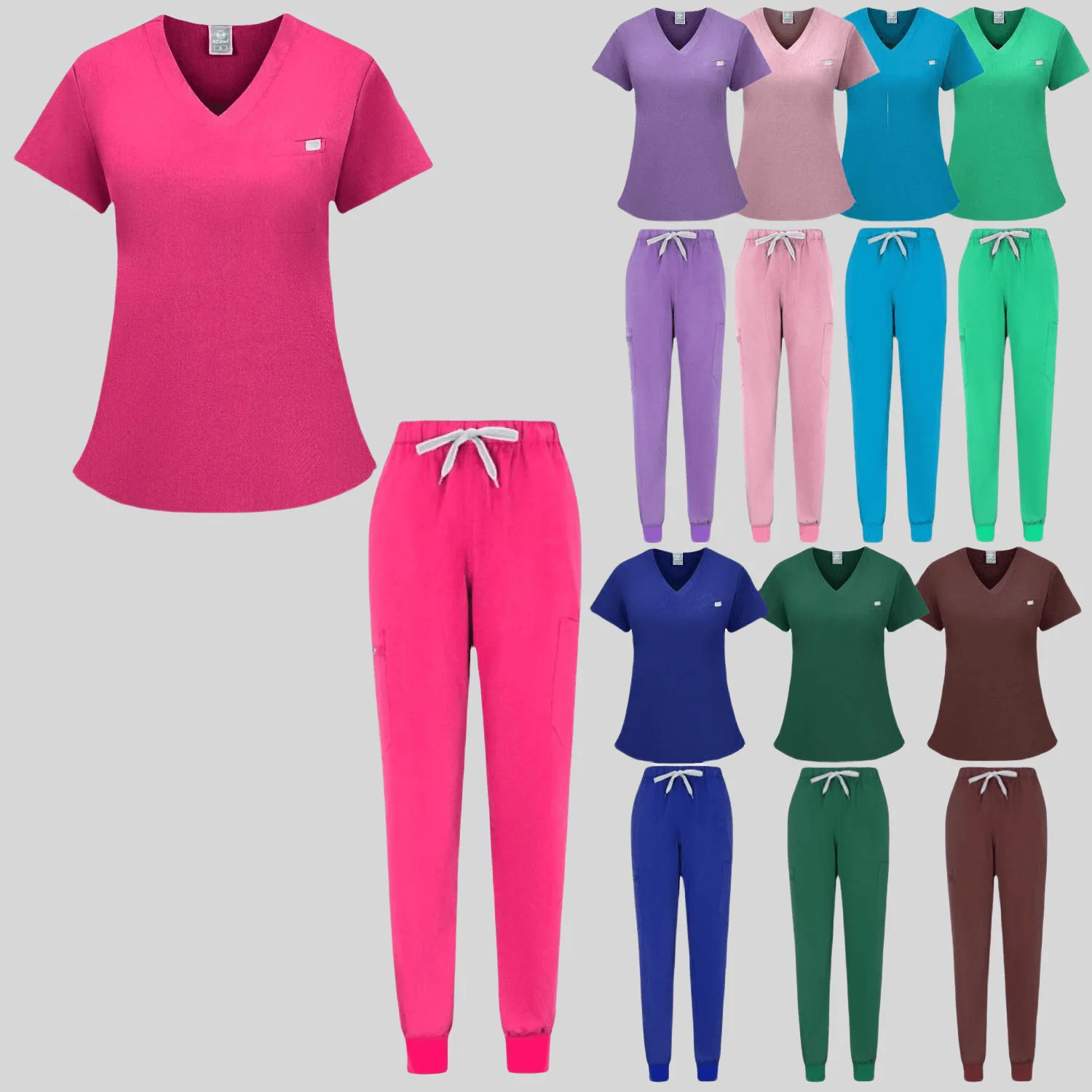 

Nursing Uniforms Multicolor Medical Workwear Doctor Nurse Scrubs Set Dental Surgery Overalls Clinical Outfits Beauty Salon Suits