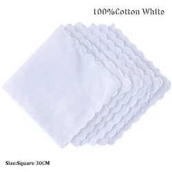 Popular 100%Cotton White Lady Handkerchiefs Women Handkerchief Children Baby Girl Face Hand Towel Party Christmas Gift