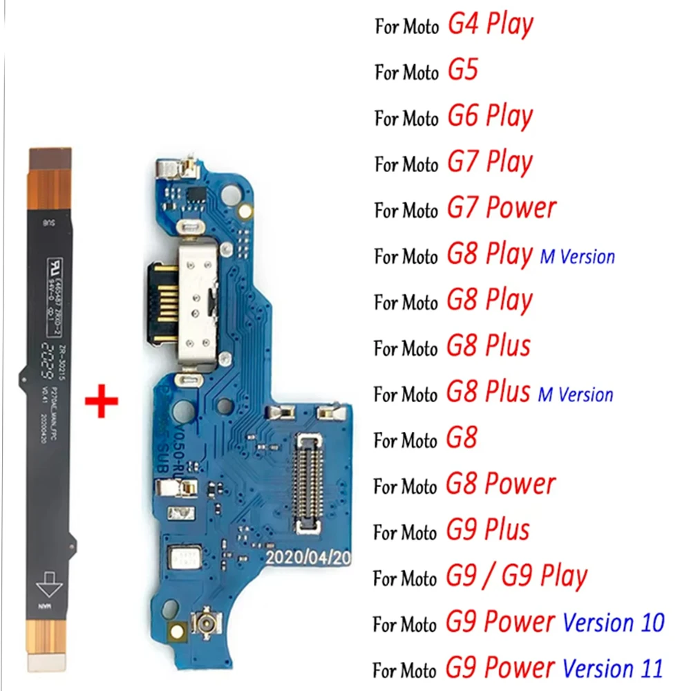 Novo doca de carregamento usb placa principal conector placa-mãe cabo flexível para motorola moto g4 play g5 g7 plus g8 power g6 g9 play