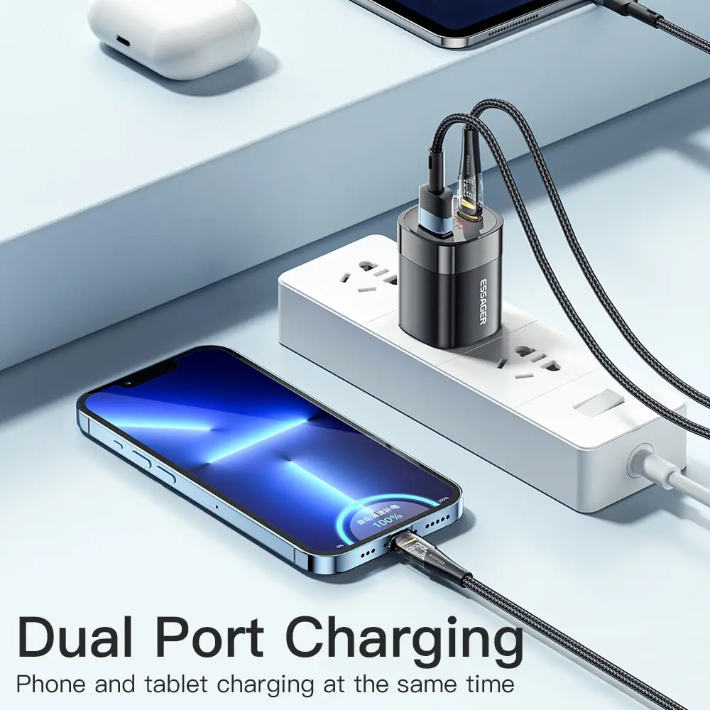 Essager GaN USB C 충전기, 디지털 디스플레이 PD 고속 충전, 아이폰 13, 12 맥스, 프로, 아이패드, 샤오미 포코, 삼성 충전기 Es, 33W