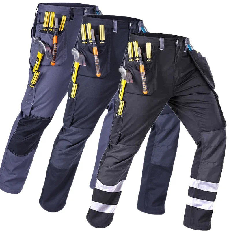 

Men's Casual Cargo Pants Working Trousers Multi Pockets Outdoor Electric Workers Workwear Safety Clothes