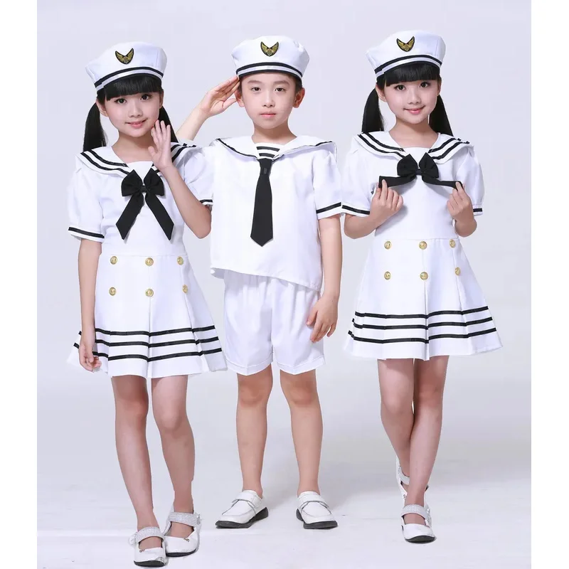 Baby boys Halloween Navy cosplay costumes army suit kids girls dress sailor uniform stage wear performance dance clothing