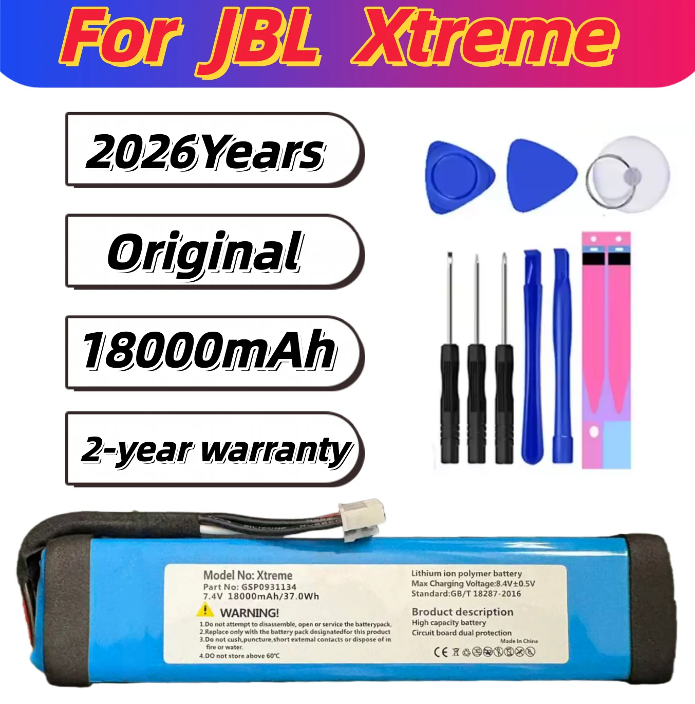 2026 Years Original Battery  For JBL Xtreme Xtreme 2 / Xtreme 3 Link 10 Link 20 PULSE 2,3  GO PLAY Replace the audio battery