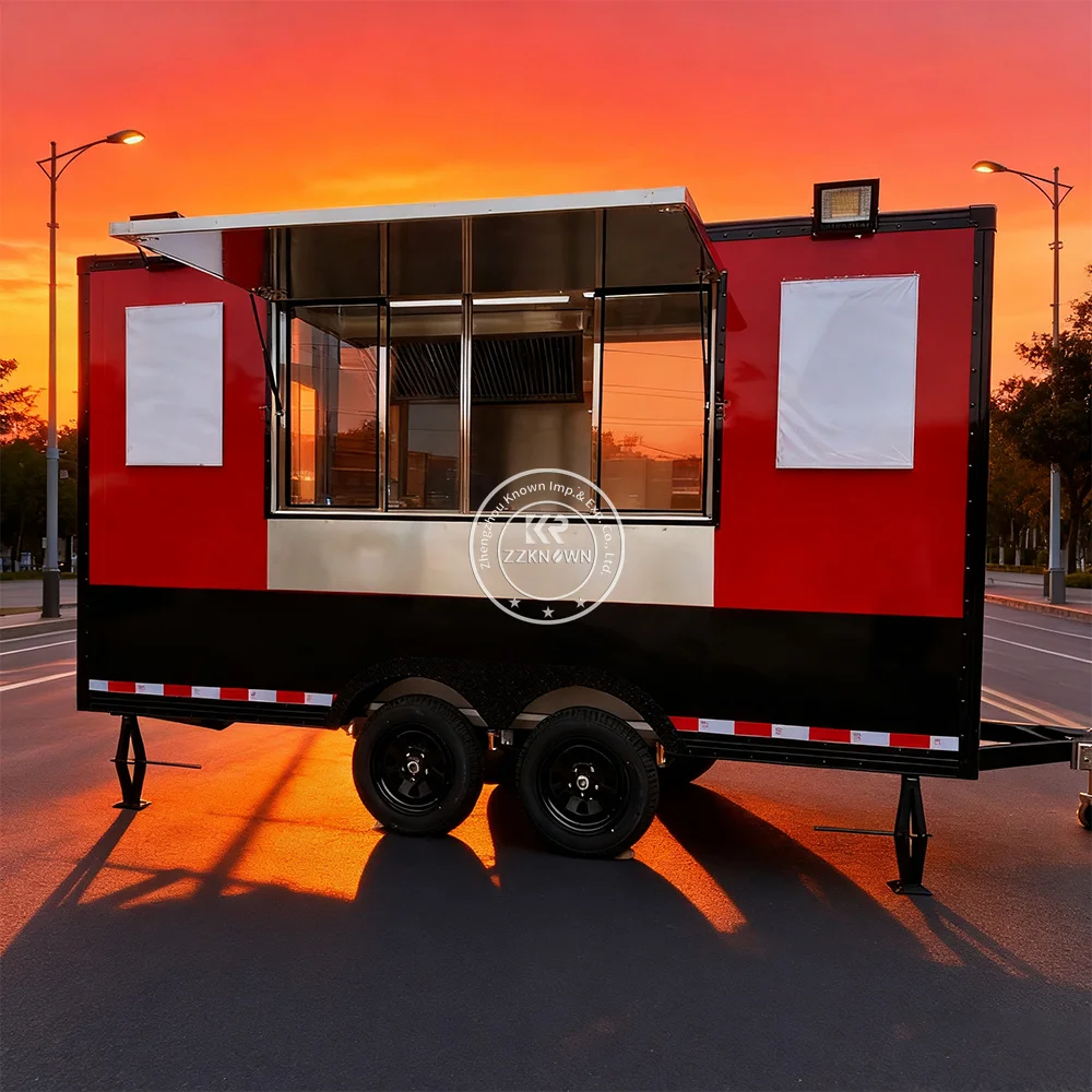 

Concession Mobile Food Truck Trailer with Full Kitchen Taco Pizza Hamburger Cart Street Food Truck Mobile Coffee Bar