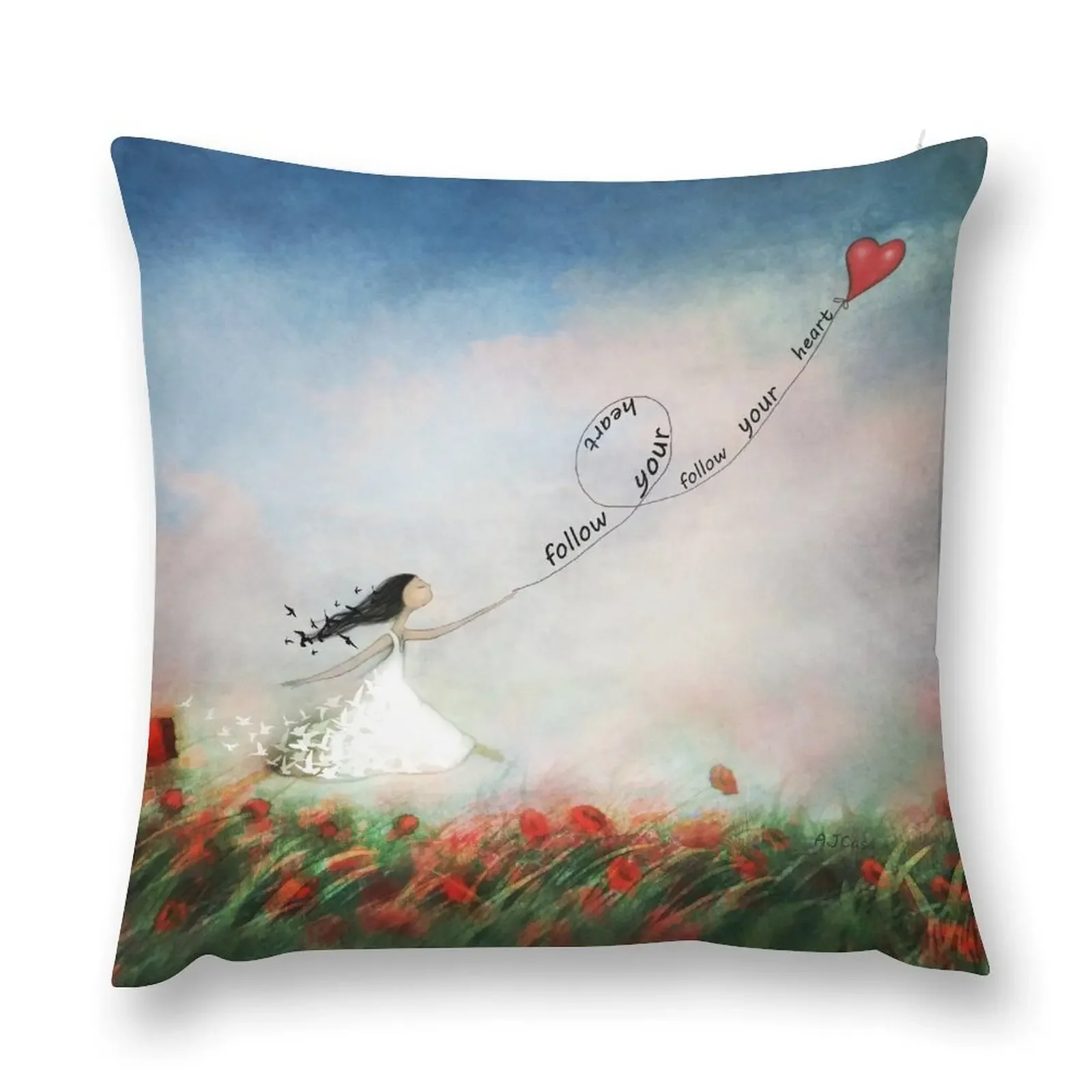 Follow your heart Throw Pillow Pillow Covers Decorative christmas pillowcases Couch Pillows Sofa Pillow Cover